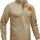 TACVASEN Men's Quarter Zip Pullover Sweatshirts Lightweight Fleece Lined Thermal Sweatshirts 1/4 Zip Golf Sweaters Large