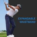 PGA Tour Men's Flat Front Golf Pant with Expandable Waistband (36W x 32L, Navy)
