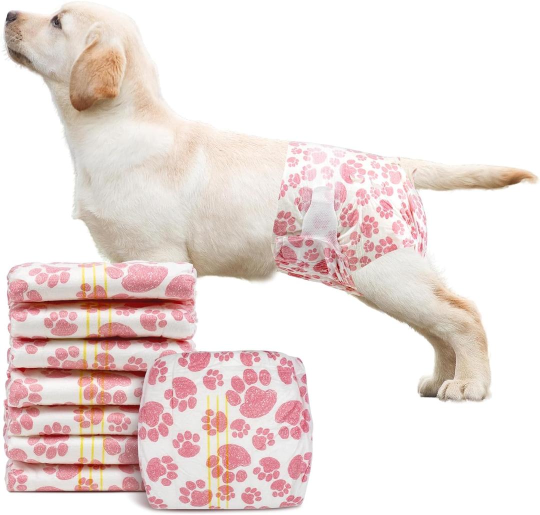 Dono Dog Diapers Female, Disposable Doggie Diapers, Super Absorbent Puppy Diapers with Adjustable Tail Hole, Wetness Indicator for Cats Doggy in Heat Period, Small, 16 Count