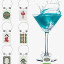 Geelin Mahjong Wine Charms, 1 Inch Wine Glass Tags for Stem Glasses, DIY Mahjong Tiles Resin Pendants Gift, Drink Markers Identifiers for Parties Tastings and Entertaining