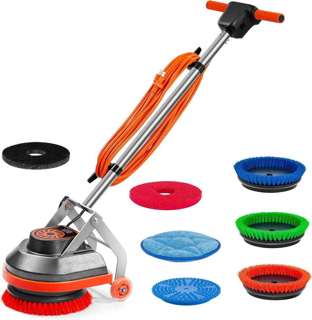 HHQ Commercial Floor Scrubber Machine, Heavy Duty Orbital Floor Cleaner, Multi-Functional Floor Buffer Polisher Machine- Deep Cleaning Tile and Grout, Hardwood Floors and Carpets with Ease, Orb-5