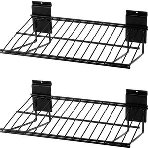 Slatwall Shelves, Slatwall Accessories, Slat Wall Wire Shelf, Heavy Duty Garage Storage Slatwall Shelf(2 Pack) (16-Inch Width)