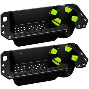 Gocozer Boat Cup Holder with Rubber Tab, Universal Boat Storage Organizer - 2 Ways Installation: Drill or Adhesive, Black 2pcs