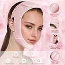 ROWMATE V Line Lifting Mask Chin strap for sleeping, V Line Lifting Mask for Women,Jaw ExerciserMedium,LightPink
