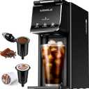 KIDISLE Hot & Iced Coffee Maker for K-Cups & Ground Coffee, Single-Serve Brewer with Bold Setting, Reusable Filter, Travel Mug Friendly, Compact & Quick Brew, Black