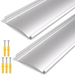 2-Pack 4" Extra-Wide Door Rain Drip Guard, 40" L Heavy Duty Aluminum Thickened Window Door Rain Deflector, Door Drip Cap, 0.8" Height Overhead Drip Edge (Silver)