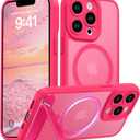 Magnetic for iPhone 11 Phone Case-Compatible with MagSafe-Carbon Fiber Texture-Slim Military Grade Drop Protection Phone Case for iPhone 11 6.1",Hot Pink