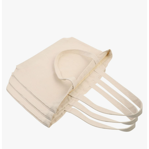 4 Pcs Canvas Tote Bags Large Capacity Grocery Pouch Heavy Duty Reusable Shopping Bags for Outdoor School Travel and Home Use