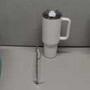 COKTIK 40 oz Tumbler With Handle and Straw, Insulated Tumbler With Leakproof Lids, Stainless Steel|BPA-Free, Cold for 24 H (Snow)