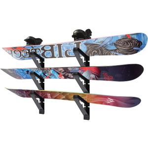 Poskad Snowboard Wall Mount Display Rack,Adjustable Storage Layers Space Saving Design,Home and Garage SKi Board Storage.