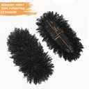 Mohawk Wig Kinky Curly Ponytail with Bangs,Short Curly Synthetic Clip on Mohawk Ponytail Extension Hair Pieces for Women with Six Clips and Two Combs Fluffy Natural Hair for Daily and Party Use 1B
