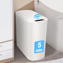 Cesun Motion Sensor Trash Can, 5 Gallon Automatic Bathroom Garbage Can with Lid, Touchless Smart Plastic Slim Wastebasket for Bathroom, Office, rv, Bedroom, Living Room, White