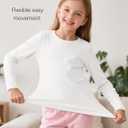 Resinta Girls Basic Long Sleeve Crew Neck Top Kids Layering Tees Casual Soft Solid Pullover T-Shirts 2-14 Years (White)