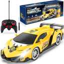 Growsland Remote Control Car, RC Cars for Kids 1:18 Electric Toy Car Hobby Racing Car Toys with Lights & Controller, Christmas Birthday Gift for 3 4 5 6 7 8 9 Year Old Boys Girls (Yellow)