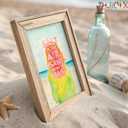 ZHJIOFXG Colorful Beach Poster Set of 6 Beachy Room Decor Pastel Coastal Aesthetic Wall Art Shell Starfish Palm Tree Painting Picture Artwork for Girls Bedroom Dorm Apartment Decorate 12x16in Unframed