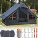 Inflatable Camping Tent,Easy Set up with Electric Air Pump, Waterproof Blow Up Tent for Adults, Portable Outdoor for Camping&Hiking, 9.8ft X 7.2 ft for 4-6 person