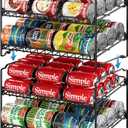 Simple Houseware 2 Tier Stackable Can Rack, Black, 2 Pack