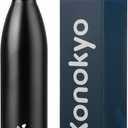Konokyo Insulated Water Bottles,25 oz Double Wall Stainless Steel Vacumm Metal Flask for Sports Travel,Midnight Black