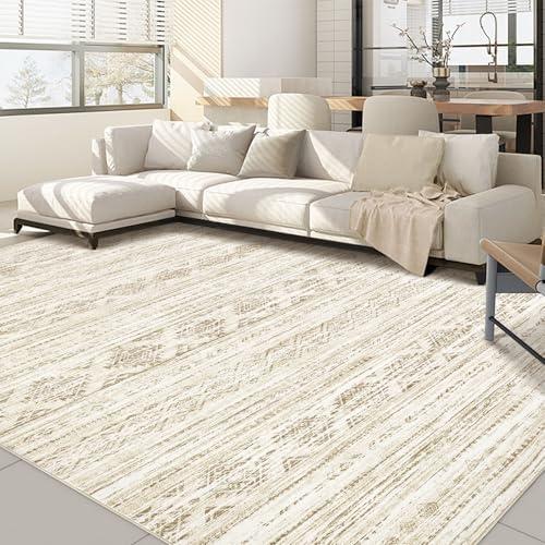 Nakagishi 5x7 Area Rugs Living Room: Washable Boho Large Neutral Modern Soft Farmhouse Beige Rug Stain Resistant Indoor Floor Non-Slip Carpet for Women Home Enthusiasts Aged 25-45 - Bedroom Room Decor