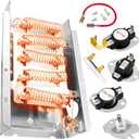 Dryer Heating Element Kit Fit for Ad-miral Dryer AED4675YQ1 AED4675YQ0 AED4675EW0 AED4516MW1 AED4516MW0 AED4475TQ1 AED4475TQ0 AED4470TQ0 AED4370TQ0 4KAED4475TQ1 4KAED4475TQ0 4GAED4900YW2 4GAED4900YW1