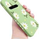 Doowear for Google Pixel 7 Pro Case for Women Girls Cute Daisy Flower Camera Lens Protector Thin Slim Liquid Silicone Shockproof Protective Cover Phone Case for Google Pixel 7 Pro 6.7"-Light Green