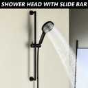 26 Inch Shower Slide Bar with 3 Function Hand Shower Matte Black