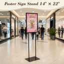 Duraaamo 14 x 22 Inch Double-sided Bulletin Sign Holder Poster Stand Heavy Duty Metal Floor Standing with Top Insert Slot A-frame Display for Indoor/outdoor Events, Frame Only(Black)