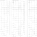 Grid Wall Commercial Grade Gridwall Panels Heavy Duty Grid Panel for Any Retail Display Wall Grid 2' Width x 4' Height, White (Pack of 3)