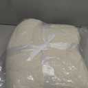 CYMULA Knit Throw Blanket for Couch Cream White - Super Soft Lightweight Plush Fuzzy Fluffy Cozy Blankets and Throws for Sofa Bed, 50 x 60 inches