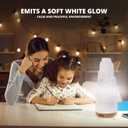 Himalayan Glow Selenite Crystal Lamp 20cm Large, Hand Curved Crystal Lamp with (ETL Certified) Wooden Base & USB Charging Cable for Home Décor - White