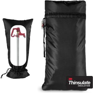 XXL Outdoor Faucet Covers for Winter, 3M Thinsulate Sprinkler Freeze Protector, 25”H x 13”W for Garden Lawn Faucets and Yard Hydrant, Waterproof Insulated Spigot Cover, Reusable Faucet Sock