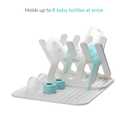 Munchkin Bottle Drying Rack and Mat, Holds 8 Bottles, Pump Parts, Pacifiers, & Accessories, Space Saving Folding Design, Home and Travel Use, Silicone, White