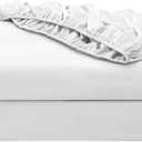 2-Pack Pure Cotton Twin XL Fitted Sheet for Adjustable Bed Split King, 600 TC 16" Deep Pocket Egyptian Cotton Fitted Sheet (2pcs, Twin XL, White)