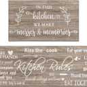 Farmhouse Kitchen Rug Sets of 2 Piece Non Slip Kitchen Rugs and Mats Washable Kitchen Mats for Kitchen Floor Mat Carpet Runner Rugs for Hallway Laundry Decor 17"x30"+17"x47"