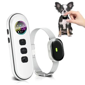 Ultra-Small Dog Shock Collar, Ultra-Light & Thin Dog Training Collar with 1300ft Remote, Tailored for Small Dogs 5-15lbs & Medium Dogs, 198-Level Precise Control, Waterproof, Rechargeable(White)