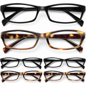 Gaoye Reading Glasses for Women, 5 pack Fashion Readers for Women Spring Hinge Eye Glasses, Blue Light Reading Glasses *C2 Mix Color, 1.0 x