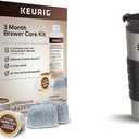 Keurig 3-Month Brewer Maintenance Kit, 7 Count & Travel Mug Fits K-Cup Pod Coffee Maker, 1 Count (Pack of 1), Stainless Steel