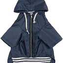 Dog Raincoat rain Jacket Raincoat Dogs Waterproof Small Medium Breeds Zip Closure Storage Pocket Harness Hole Blue  M