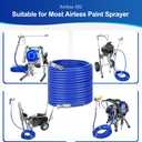 100Ft x 1/4" Airless Paint Sprayer Hose, High Pressure Hose Kit with 5Ft Whip Hose, 1/4" Hose Connector, Swivel Joint, PTFE Tape & Carrying Bag for Airless Spraying Machine