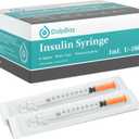 Insulin Syringe with Needle, 1cc 31G 1/2" (12.7mm) - Pack of 100