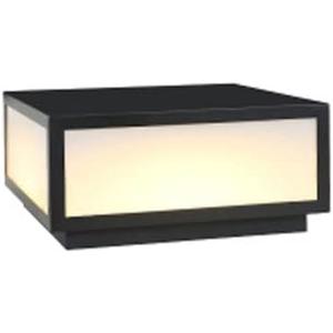 SLAWA Outdoor Post Caps Light With Pier Mount Base Column Cap Lamps Black Waterproof Pole Lantern Light Fixture Square Exterior Pillar Lamp Outdoor Lighting Aluminum Landscape Light For Path Lawn Yard (50cm)