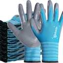 ANDANDA 1/12 Pairs Work Gloves, Strong Grip, Seamless Knit Nylon Nitrile Work Gloves Men Suitable for General Work, Green