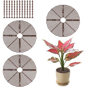 3 Pcs Plant Pot Grid Soil Protector Covers Cuttable Flower Cover from Animals 11.8" Cat Digging Stopper Plant Pot Cover with Stakes for Indoor Outdoor Gardening