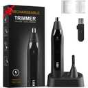 Ear and Nose Hair Trimmer for Men, 2025 Professional Painless USB Rechargeable Eyebrow & Facial Electric Hair Trimmer for Men Women, Powerful Motor, Dual Edge Blades, IPX7 Waterproof Easy Clean (Black)