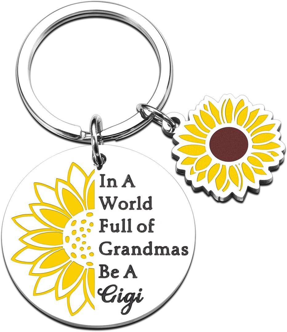 Gifts for Grandma, Grandma Gifts, Grandma Birthday Gifts, Sunflower Keychain Gift for Grandma, Great Grandma Gifts, Gigi Gifts for Grandma, Mothers Day Gifts for Grandma, Grandma Christmas Gifts
