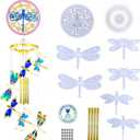 Dragonfly Wind Chimes Resin Molds Silicone Kit, Silicone Resin Mold Kit for Casting, Dragonfly Epoxy Resin Molds Craft Supplies for DIY Wind-Bell Decorations Home Decor