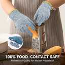 2 x HandLove Cut Resistant Gloves, 100% Food Contact Safe, CE Level 5 Premium Protective Cutting Gloves (Medium, Blue)