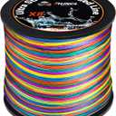 RUNCL 8 Strands Braided Fishing Line - High Visibility Colored Braid Line, Super Strong, Abrasion Resistant, No Stretch, 328yds/546yds/1093yds, 12lb to 100lb for Saltwater or Freshwater Fishing