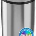 iTouchless 50 Liter / 13 Gallon Kitchen Trash Can with Lid & Deodorizer  Motion Sensor Semi-Round Stainless Steel Garbage Bin for Home, Office, or Garage  Slim, Wide Opening Large Capacity Design (Mist Silver, Black)