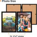 AEVETE 5x7 Picture Frames Double Hinged Wood Folding Photo Frames Vertical with Plexiglass Front, Black